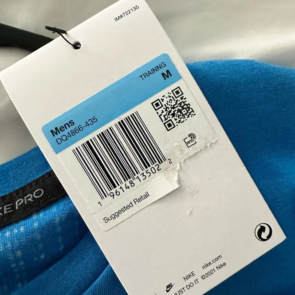 NWT Nike Pro Men's Blue Training T-Shirt - Picture 2 of 6